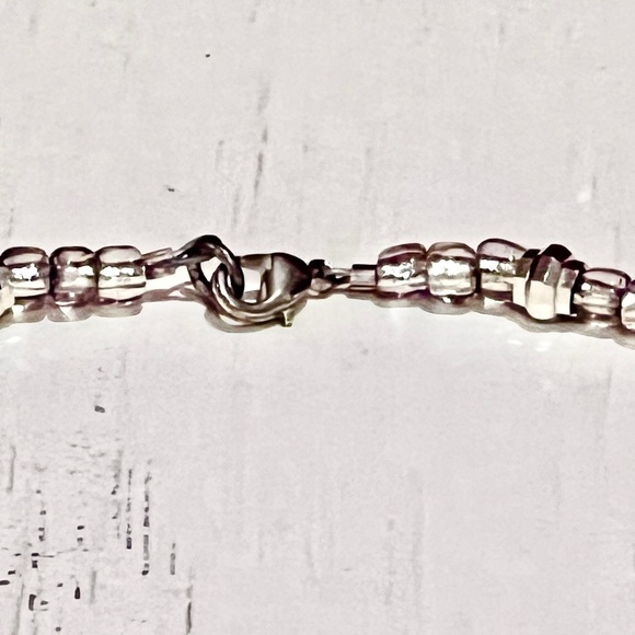 Elegant Silver Barrel Handmade Beaded Ankle Bracelet - Picture 6 of 6